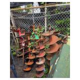 Lot - Assorted Earth Auger Bits and Digging Attachments