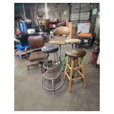 Lot - Assorted Shop Seating, Chairs, and Stools