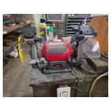 Lot - (2) Bench Grinders: (1) Bauer 6" Bench Grinder with LED Light and (1) Hart 6" Bench Grinder