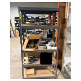 Lot - Shelves with Contents: Assorted Industrial Tools, Hardware, and Pressure Washer Pump