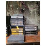 Lot - Assorted Industrial Hardware Storage Bins and Organizers with Contents