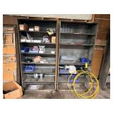Shop Contents Lot witLot - (2) Metal Shelves with Contents: Tools, Spare Parts, and Hardware