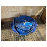 Blue Rolled Lay-Flat Hose with Metal Quick-Connect Fittings