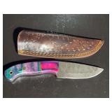 Damascus Steel Knife with Sheath