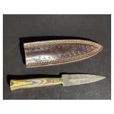 Damascus Steel Knife with Sheath