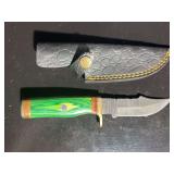 Damascus Steel Knife with Sheath