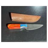 Damascus Steel Knife with Sheath