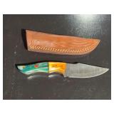 Damascus Steel Knife with Sheath
