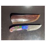 Damascus Steel Knife with Sheath