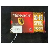 Monarch 30-06 150gr Soft Point Ammo, Qty: 20