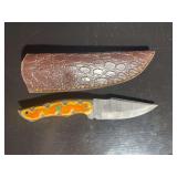 Damascus Steel Knife with Sheath