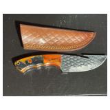 Damascus Steel Knife with Sheath