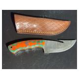 Damascus Steel Knife with Sheath