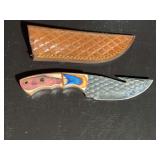 Damascus Steel Knife with Sheath