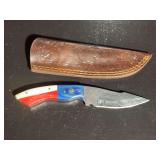 Damascus Steel Knife with Sheath