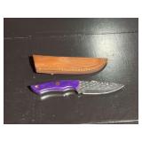 Damascus Steel Knife with Sheath