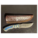 Damascus Steel Knife with Sheath