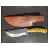 Damascus Steel Knife with Sheath