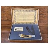 Parker Edwards Alabama Knife Factory 512 Layer Damascus Steel Two Blade Pocket Knife with Box
