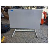 Adjustable Drafting Table with White Metal Frame and Gray Top