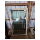 Boral Windows Krestmark Collection Tan Vinyl Fixed Window with Grids