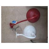 (2) Wall Mount Gooseneck Barn Lights Red and White