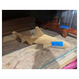 Hand-Carved Wooden Shark Figurine Decorative Sculpture