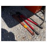 Lot of Heavy-Duty Tools Including Ridgid 24 Inch Pipe Wrench and Bolt Cutters
