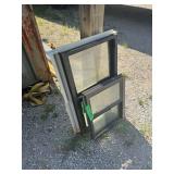 Lot - Assorted Metal Frame Single Hung Windows with Screens