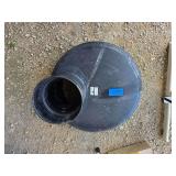 Black Plastic Drainage Basin with Offset Inlet