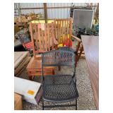 Lot – (3) Assorted Wooden and Plastic Folding Chairs