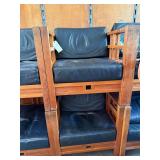 Lot – (2) Wooden Cushioned Lounge Chairs