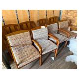 Lot – (4) Cushioned Wood Waiting Room Chairs