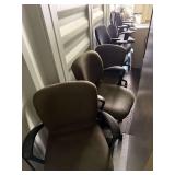 Lot – (3) Rolling Green Cushioned Office Chairs