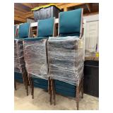 green stackable cushioned upholstered chairs, quantity - 20.