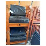 Lot – (2) Wooden Cushioned Lounge Chairs