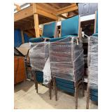 green stackable cushioned upholstered chairs, quantity - 20.