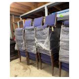 Blue stackable cushioned upholstered chairs, quantity - 30