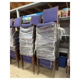 Blue stackable cushioned upholstered chairs, quantity - 20