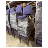 Blue stackable cushioned upholstered chairs, quantity - 18