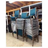Green stackable cushioned upholstered chairs, quantity - 32