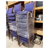 Blue stackable cushioned upholstered chairs, quantity - 20