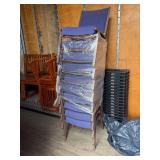Blue stackable cushioned upholstered chairs, quantity - 30