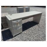 Metal desk.
