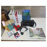 Table Lot w/ Office Supplies, Household & Misc