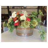 Metal Bucket w/ Flower Arrangement