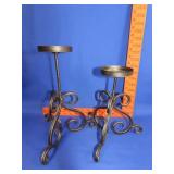 Pair of Metal Candle Holders