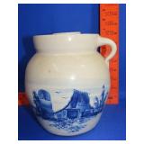Decorated Pottery Crock - Chip on Rim