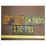 3 - 1950s & 60s NC Car Tags