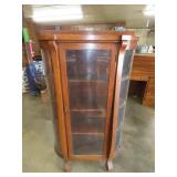 Oak Curved Glass China Cabinet